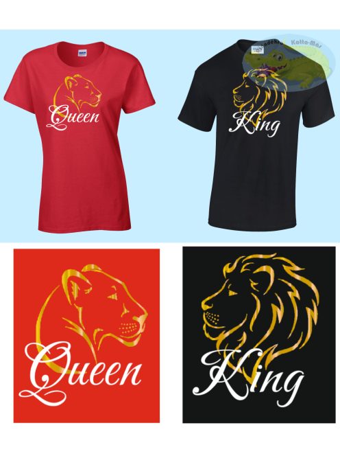 Oroszlán King,Queen - páros póló